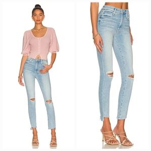 MOTHER DENIM  The Stunner Zip Ankle Step Chew in Poisoned Petals Size 24 NWT